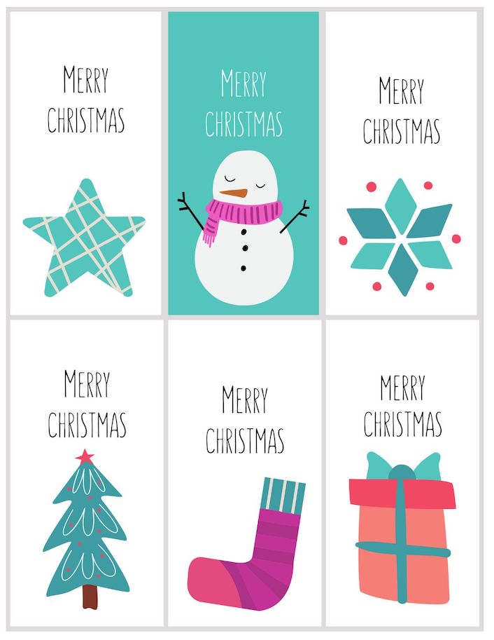 adorable merry christmas gift tag printables