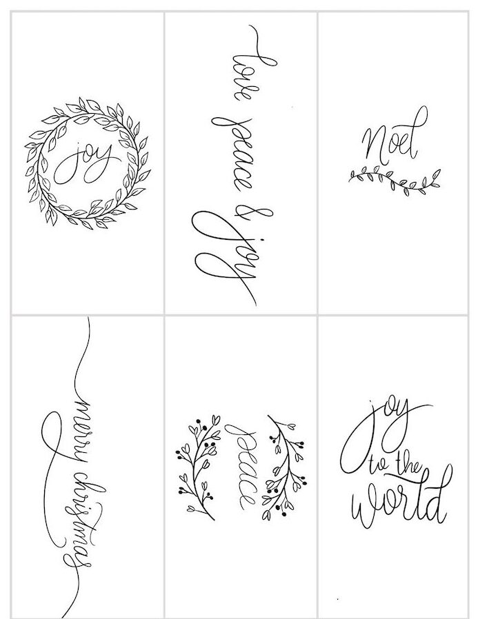 merry christmas calligraphy gift tags