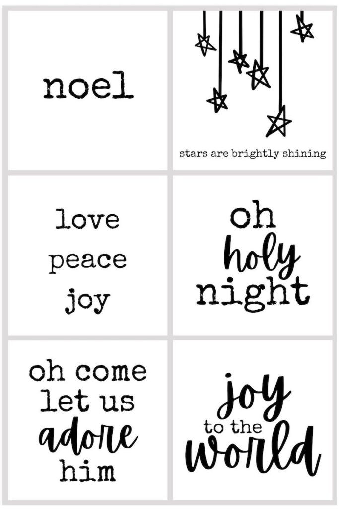 black and white merry christmas square gift tags free printables