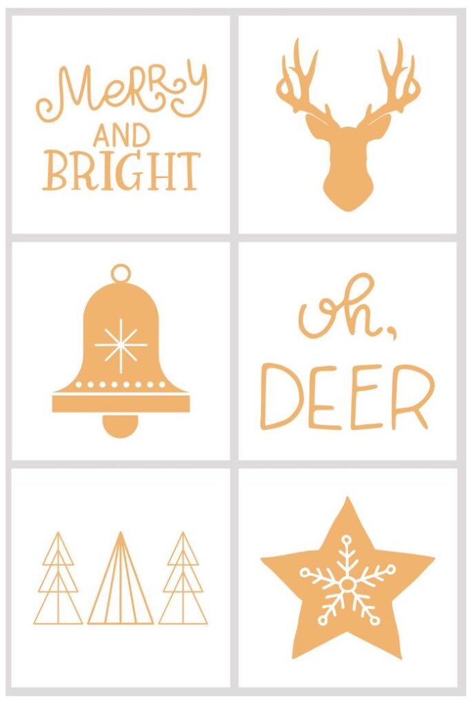gold merry christmas square gift tags free printables