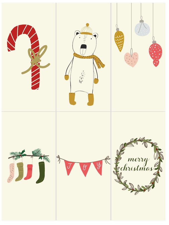 Scandinavian Merry Christmas Gift Tag Printables