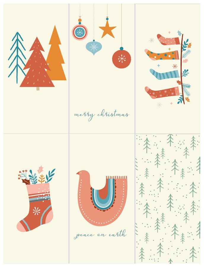 Scandinavian Style Merry Christmas Gift Tag Printables