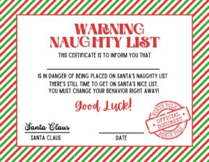 Nice and Naughty List Certificate Free Printable - OriginalMOM