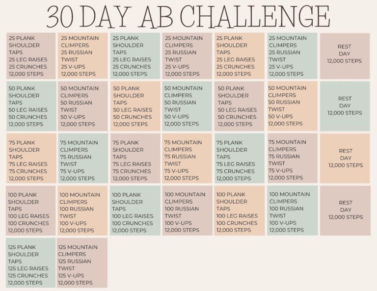 30 Day Ab Challenge (Free Printable Calendar) - OriginalMOM