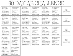 30 Day Ab Challenge (Free Printable Calendar) - OriginalMOM