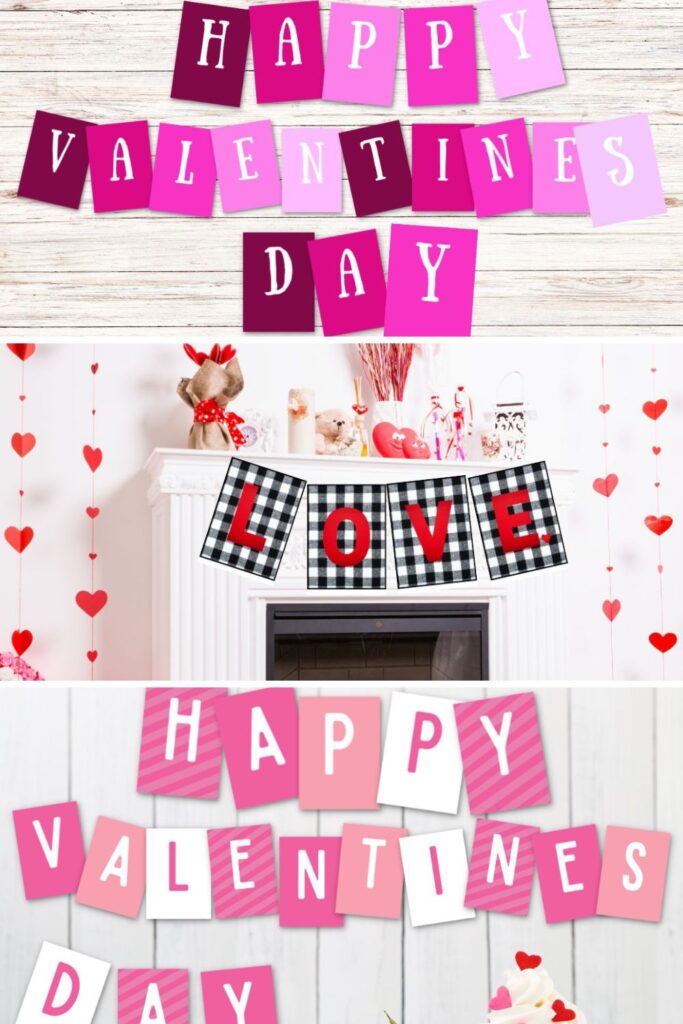 happy valentines day free printable banners