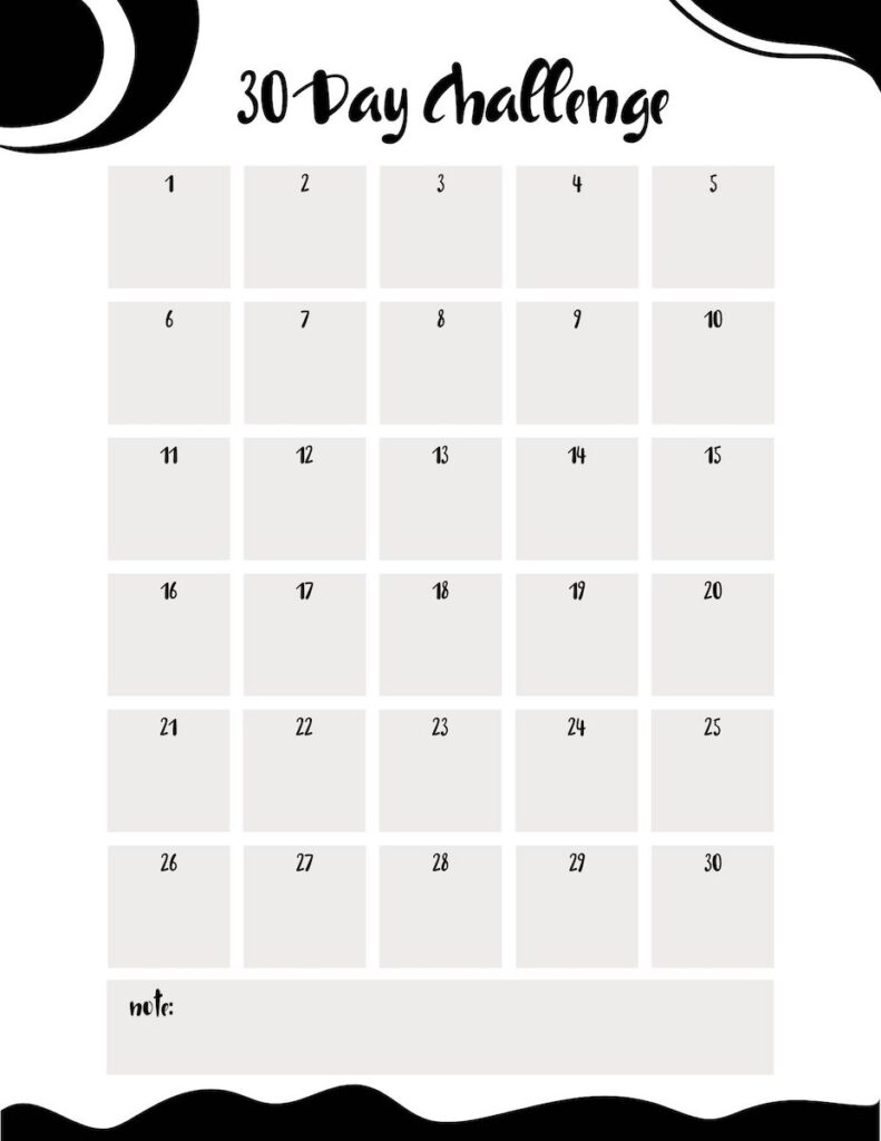 30 day pushup challenge printable