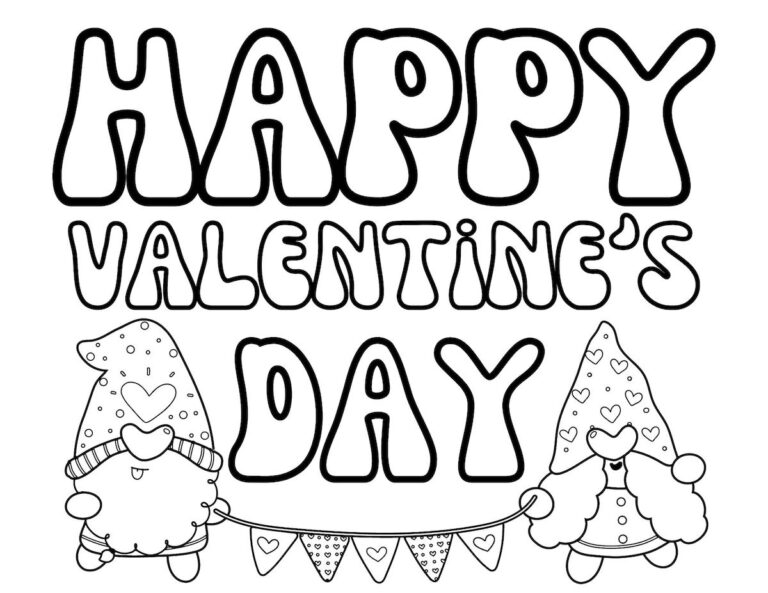 Valentine Gnomes Coloring Pages - OriginalMOM