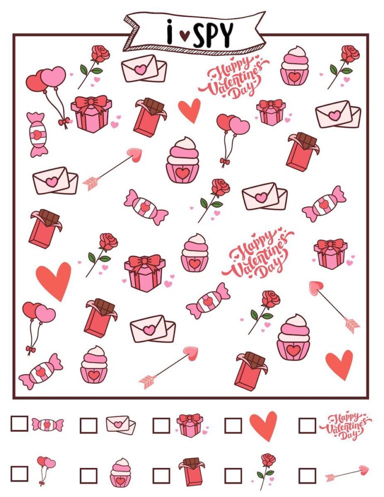 I Spy Valentine Worksheet Free Printable - OriginalMOM