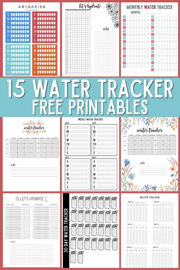 water tracker free printables