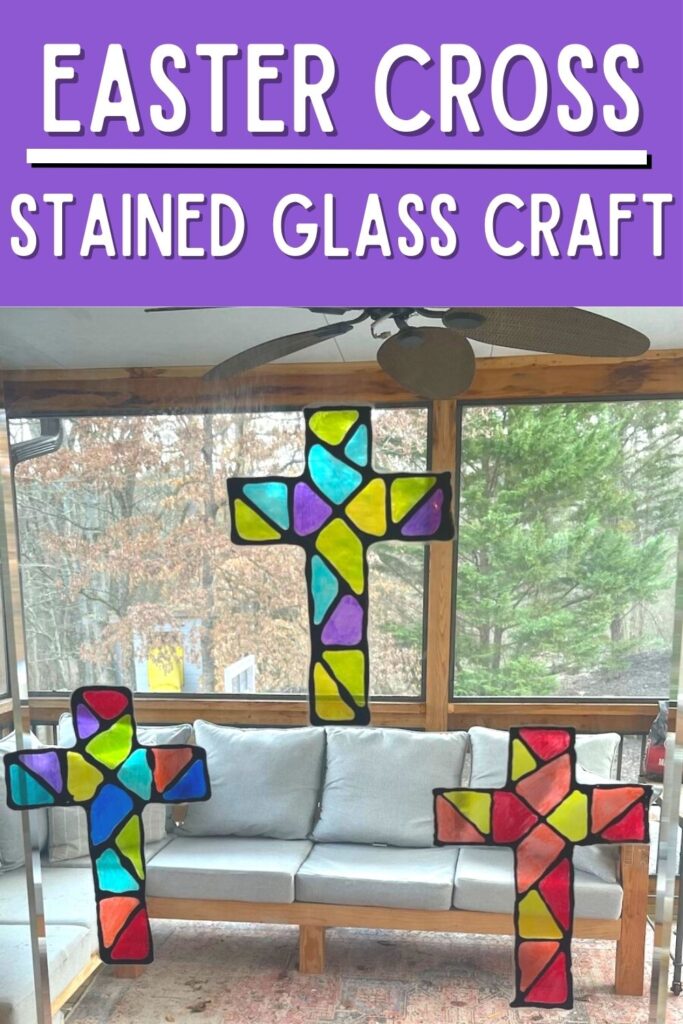 easter cross stained glass craft