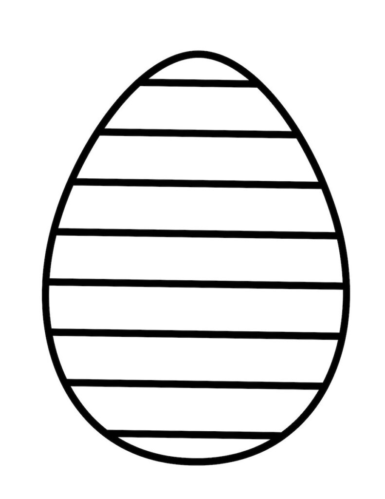 striped easter egg coloring sheet
