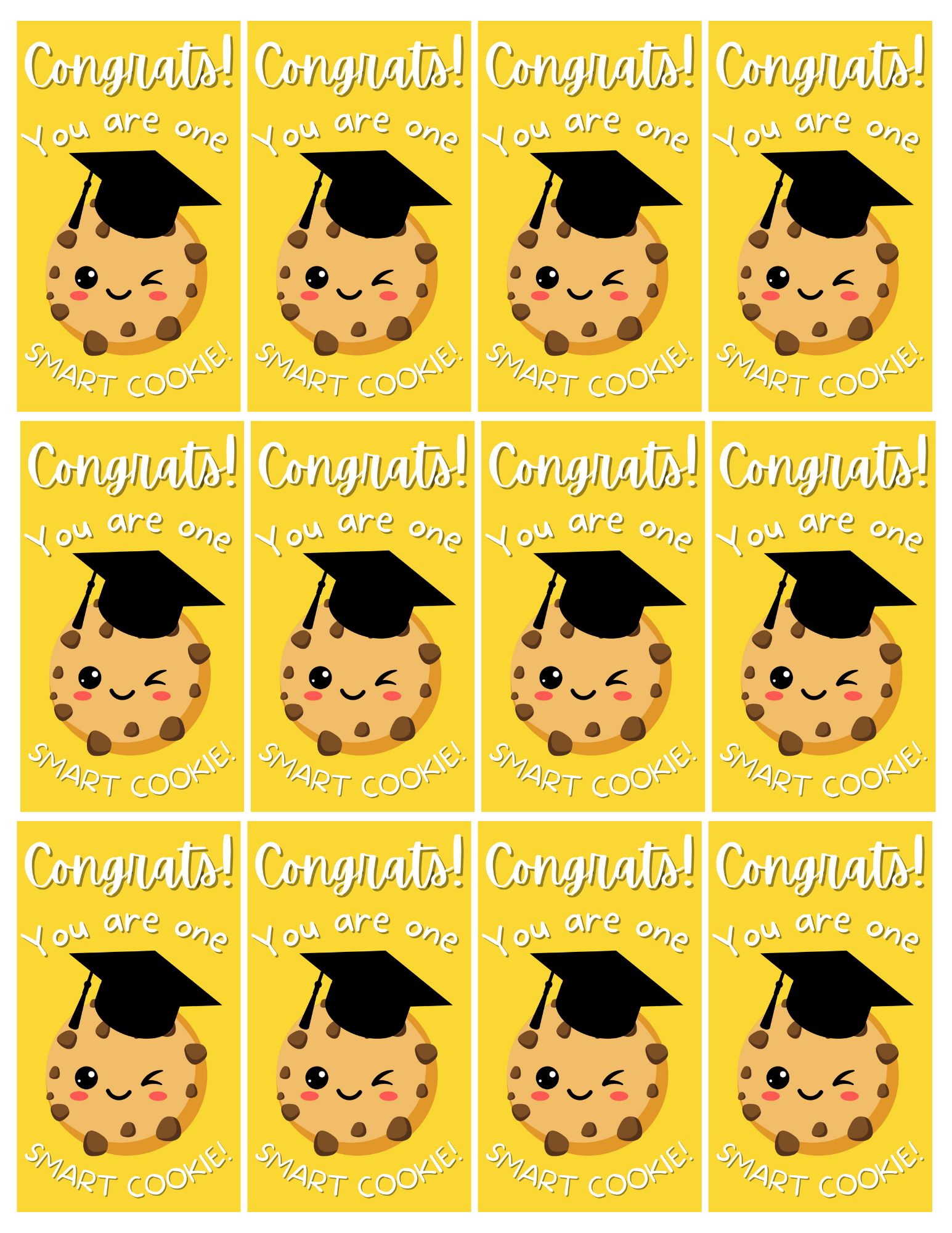 One Smart Cookie Graduation Free Printable Gift Tag OriginalMOM