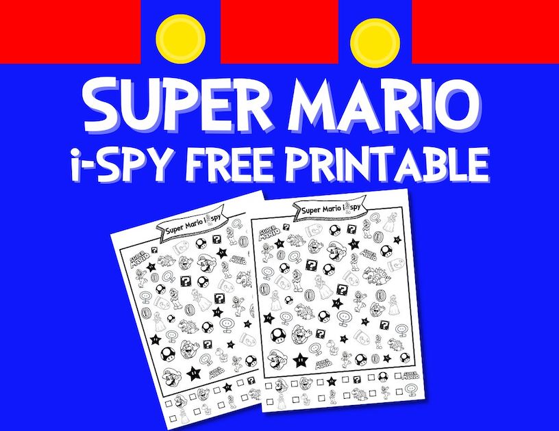 Free Printable I Spy Super Mario Activity - Paper Trail Design