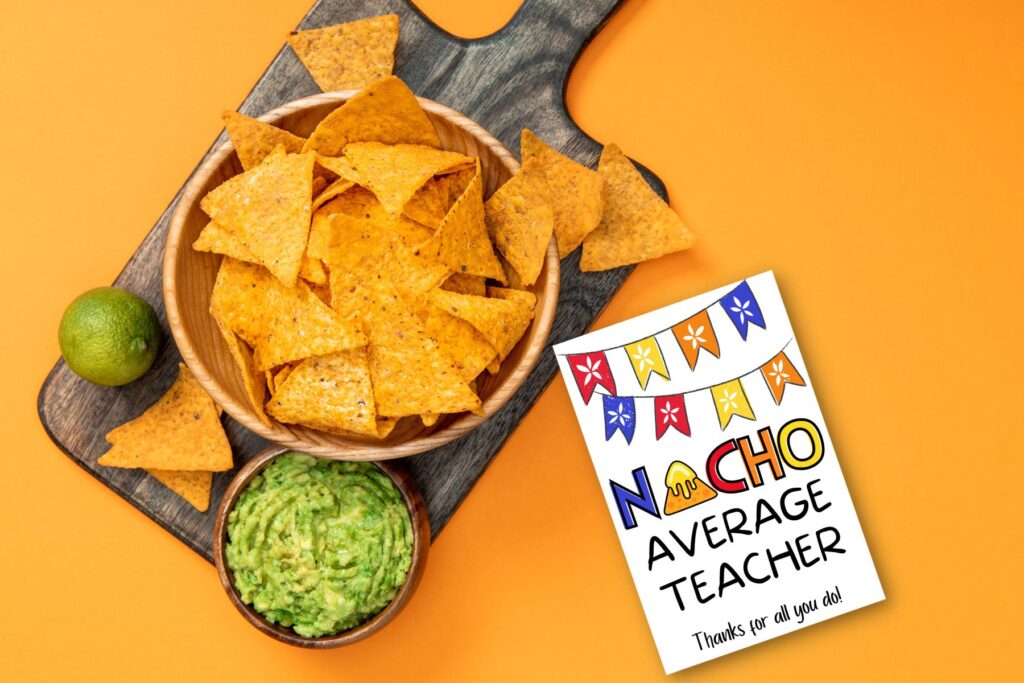 chips and guac nacho average teacher teacher appreciation gift