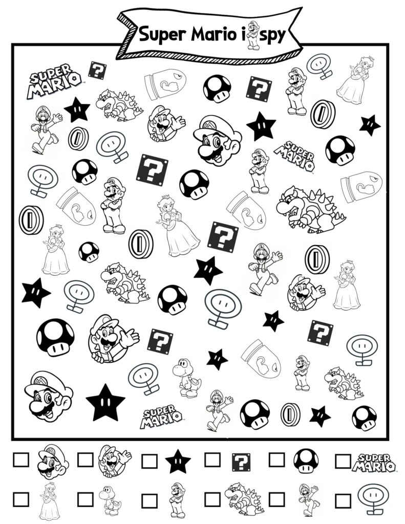 Super Mario Activity Sheets