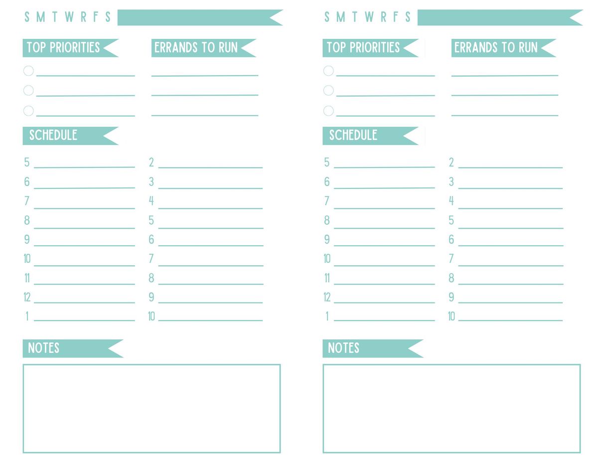 Half Size Planner Free Printables - OriginalMOM