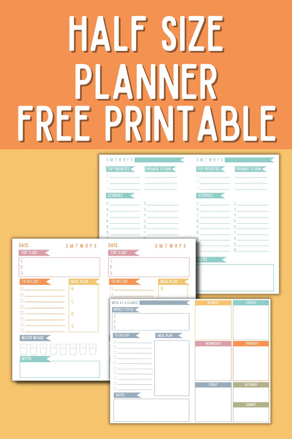 Half Size Planner Free Printables OriginalMOM